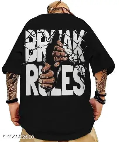 Trendy Mens oversize black t shirt, Naruto Printbreak the rules